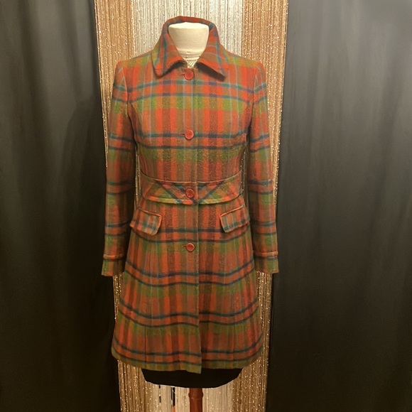 Colorful Plaid Trench Coat - Picture 1 of 14